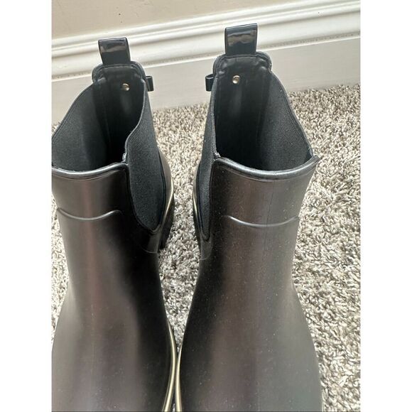 NWT Kate Spade Black & Gold Sedgewick Chelsea solstice rain boot Size 9 - Picture 9 of 10